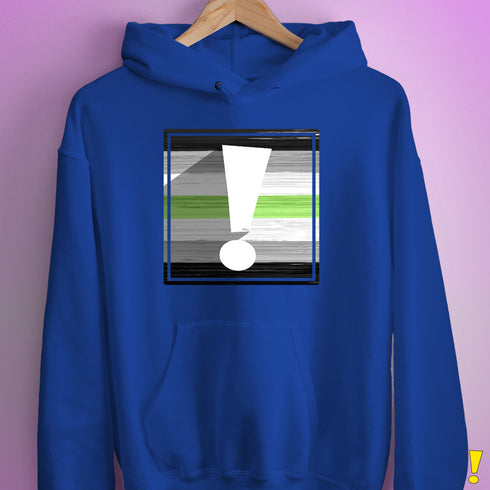 Agender Pride Flag Exclamation Point Hoodie - Royal Blue